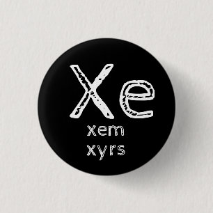 Badge Rond 2,50 Cm Bouton des pronoms Xe, Xem, Xyrs