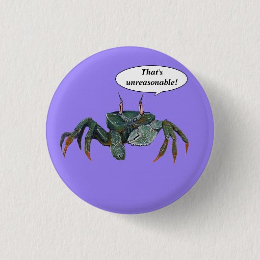 Badge Rond 2,50 Cm Bouton désagréable de crabe (Devant)