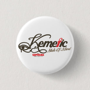 Badge Rond 2,50 Cm Bouton d'état d'esprit de Kemetic (rouge/brun)
