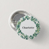 Badge Rond 2,50 Cm Bouton d'étiquette de verdure d'eucalyptus (Devant & derrière)