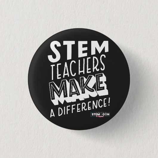 Badge Rond 2,50 Cm Bouton Différence des enseignants STEM (Devant)