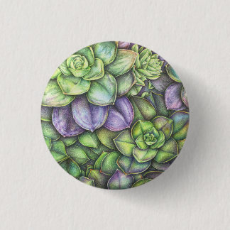 Badge Rond 2,50 Cm Bouton d'illustration colorée botanique