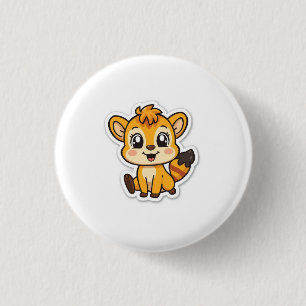 Badge Rond 2,50 Cm Bouton d'illustration de renard bébé mignon et ado
