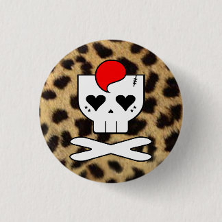 BADGE ROND 2,50 CM BOUTON D'IMPRESSION DE KAWAII DEATHROCK SKULL CHEE