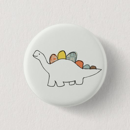 Badge Rond 2,50 Cm Bouton Dinosaur (Devant)