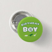 Badge Rond 2,50 Cm Bouton Dinosaur Birthday Boy (Devant & derrière)