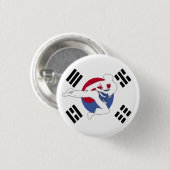 Badge Rond 2,50 Cm Bouton d'insecte du Taekwondo (Devant & derrière)