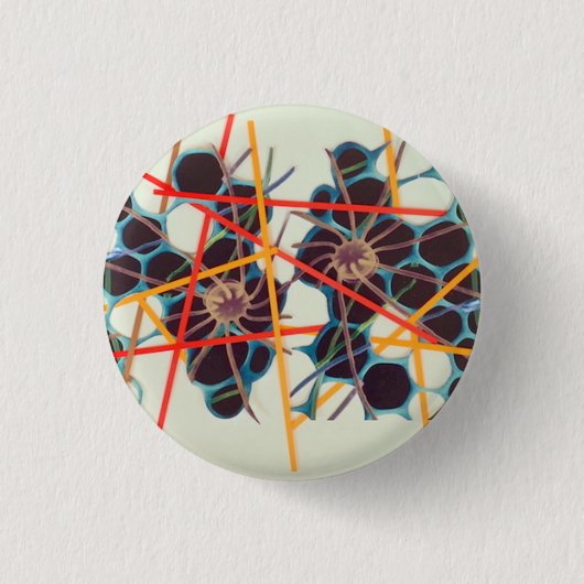 Badge Rond 2,50 Cm Bouton d'intersections de phytoplancton (Devant)