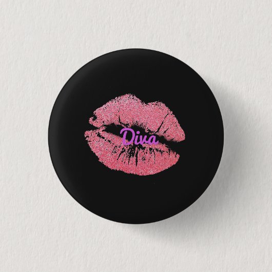 Badge Rond 2,50 Cm Bouton Diva (Devant)
