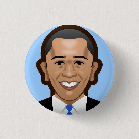 Badge Rond 2,50 Cm Bouton d'Obama petit (Devant)