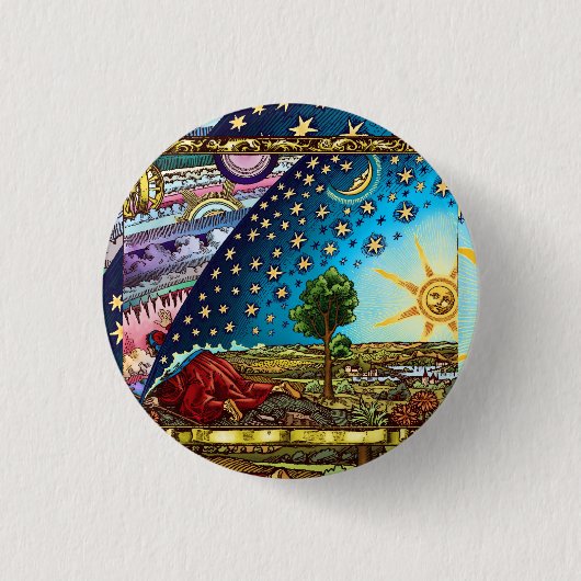 Badge Rond 2,50 Cm Bouton Dôme Flammarion (Devant)