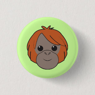 Badge Rond 2,50 Cm Bouton d'orang-outan de Sumatran