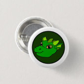 Badge Rond 2,50 Cm Bouton Dragon vert (Devant & derrière)