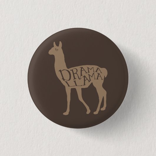 Badge Rond 2,50 Cm Bouton Drama Llama (Devant)