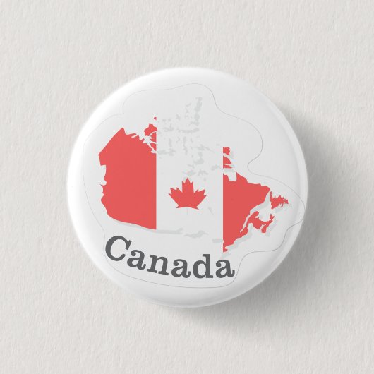 Badge Rond 2,50 Cm Bouton drapeau du Canada - Plaque feuille d'érable (Devant)