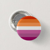 Badge Rond 2,50 Cm Bouton Drapeau Lesbien Rose et Orange (Devant & derrière)