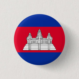 Badge Rond 2,50 Cm Bouton Drapeau Patriotique Cambodge