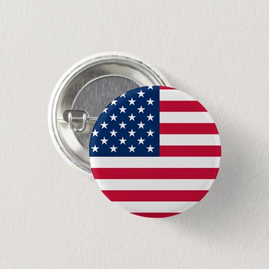 Badge Rond 2,50 Cm Bouton Drapeau USA Patriotic (Devant & derrière)