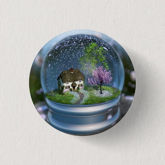 Badge Rond 2,50 Cm Bouton du Globe Cherry Blossom (Devant)