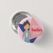 Badge Rond 2,50 Cm Bouton du meilleur enseignant (Devant & derrière)