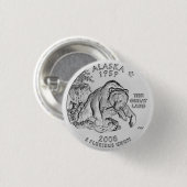 Badge Rond 2,50 Cm Bouton du quart d'Alaska (Devant & derrière)
