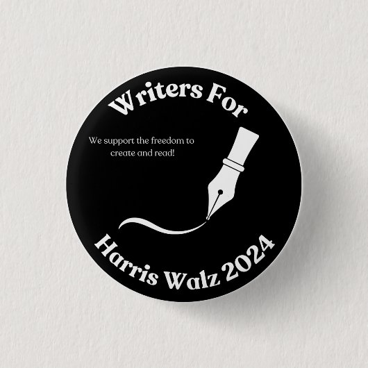 Badge Rond 2,50 Cm Bouton Écrivains pour Harris Walz (Devant)