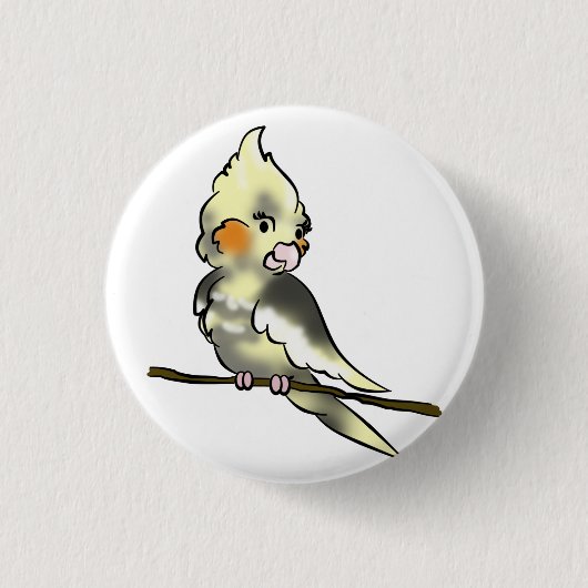 Badge Rond 2,50 Cm Bouton effarouché de Cockatiel (Devant)