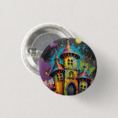 Badge Rond 2,50 Cm Bouton éffrayant Rainbow Castle (Devant & derrière)