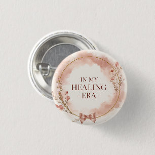 Badge Rond 2,50 Cm Bouton Élégant Rose Pour Mon Ère de Guérison et d'