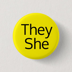 Badge Rond 2,50 Cm Bouton Elle Pronounouns