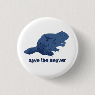 Badge Rond 2,50 Cm Bouton Enregistrer l'épingle Beaver Eco