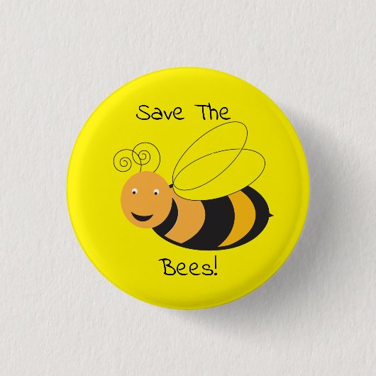 Badge Rond 2,50 Cm Bouton Enregistrer les abeilles (Devant)