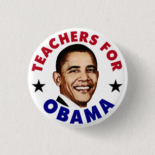 Badge Rond 2,50 Cm Bouton Enseignants Pour Obama