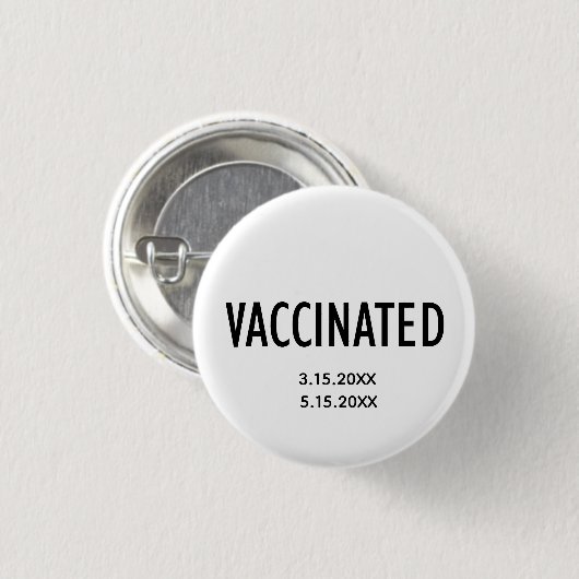 Badge Rond 2,50 Cm Bouton entièrement vacciné (Devant & derrière)