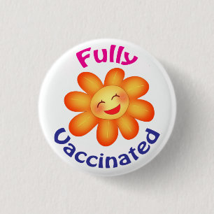 Badge Rond 2,50 Cm Bouton entièrement vacciné