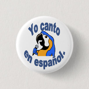 Badge Rond 2,50 Cm Bouton espagnol - le perroquet indique "l'español