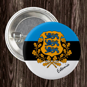 Badge Rond 2,50 Cm Bouton Estonie, mode Drapeau estonien patriotique