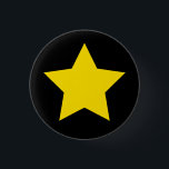 Badge Rond 2,50 Cm Bouton étoile jaune<br><div class="desc">Juste une simple étoile jaune avec un arrière - plan noir</div>