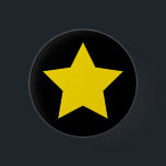 Badge Rond 2,50 Cm Bouton étoile jaune<br><div class="desc">Juste une simple étoile jaune avec un arrière - plan noir</div>