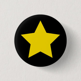 Badge Rond 2,50 Cm Bouton étoile jaune