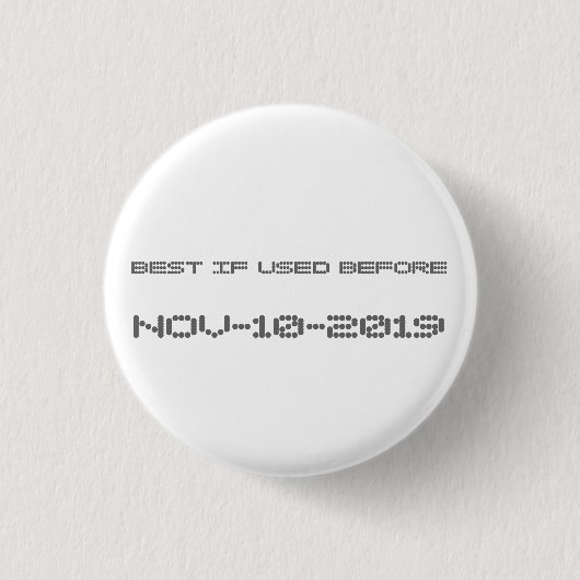 Badge Rond 2,50 Cm Bouton éventé de date (Devant)