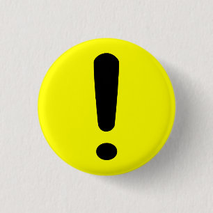 Badge Rond 2,50 Cm Bouton Exclamation