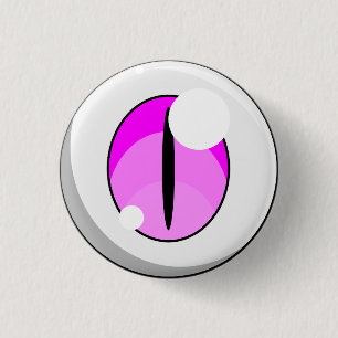 Badge Rond 2,50 Cm Bouton Eyeball Ghost rose mignon