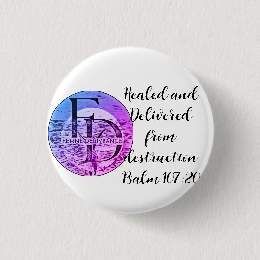 Badge Rond 2,50 Cm Bouton FD (Devant)