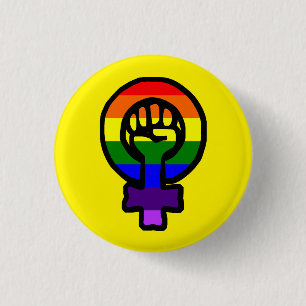 Badge Rond 2,50 Cm Bouton féministe classique de signe de LGBT