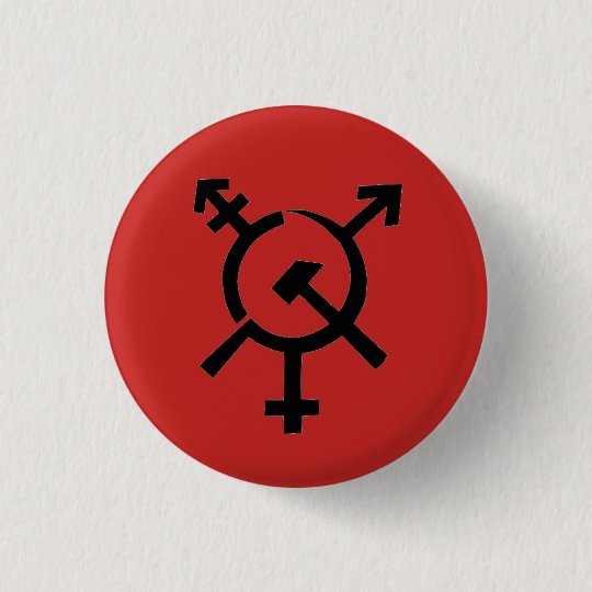 Badge Rond 2,50 Cm Bouton féministe étrange de communisme de Trans*