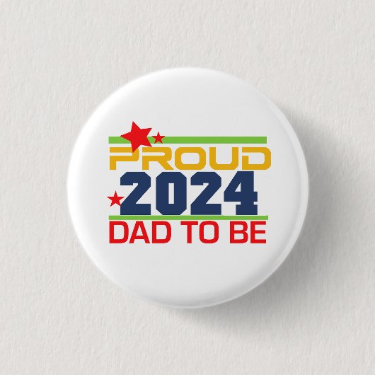 Badge Rond 2,50 Cm Bouton Fier Papa d'être Porte - clé 2024 (Devant)