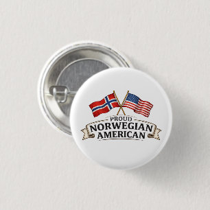 Badge Rond 2,50 Cm Bouton fière Américaine norvégienne