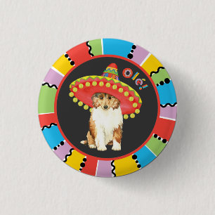 Badge Rond 2,50 Cm Bouton Fiesta Collie