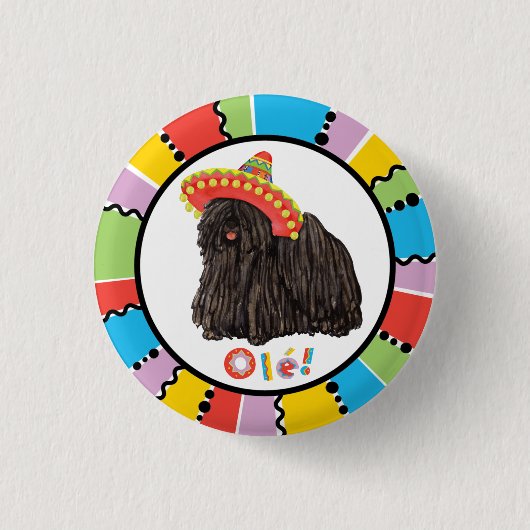 Badge Rond 2,50 Cm Bouton Fiesta Puli (Devant)